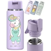 BEARFOOT Trinkflasche TINY Thermo Kinder Trinkflasche Edelstahl - Einhorn, Thermosflasche, auslaufsicher, Edelstahl, Kinderflasche, BPA-frei
