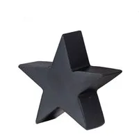 Levandeo® Dekoobjekt, Deko-Stern Holz 10cm Schwarz Mango Deko Tischdeko Mangoholz Holzdeko