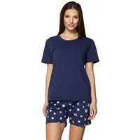 Merry Style Schlafanzug Damen Pyjama Zweiteiler Kurz aus Baumwolle Set MS10-177