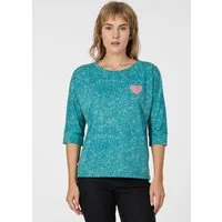 Ragwear 3/4-Arm-Shirt SHIMONA PRINT Bequemer Fit mit Herz-Print und ausgewaschener Optik