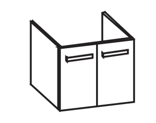 Artiqua 413 Waschtischunterschrank für Preciosa II 123260, 123261, 123262 Quarzgrau Matt Select, 413 413-WU2T-K153-7163-173