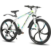 HILAND Mountainbike 26 Zoll Mountainbike MTB für Jugendliche Fahrrad Herren Damen Jungen, mit Aluminiumrahmen Scheibenbremse Federgabel 6 Speichenräder