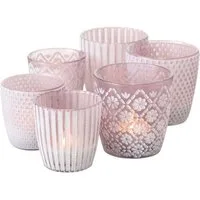 BOLTZE GRUPPE GmbH Windlicht Windlicht Teelichthalter Glas lackiert helllila
