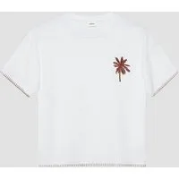 s.Oliver Kurzarmshirt T-Shirt T-Shirt mit Stickerei im Boxy Fit