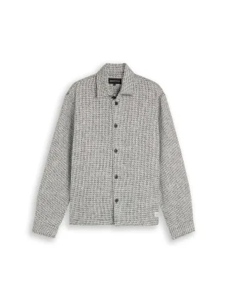 Denim Tom Tailor - Overshirt mit Taschen black white structure - Gr. - L