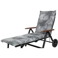 KETTtex Liegenauflage Rollliege Bali 2384 grau Rosen Royal Garden 193x60x8 cm KETTtex, (1 St), Halteband verstellbar mit Bindebändern Klettband