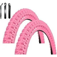 maxxi4you Fahrradreifen 2 x Kenda K-50 BMX 20 x 2,125 (57-406) Pink inkl. Reifenheber