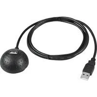 USB 2.0 Verlängerungskabel, USB-A Stecker > USB-A Buchse schwarz, 1,5 Meter, Buchse mit Standfuß