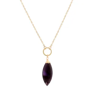 Luxenter Halskette, Metalllegierung Ayom und natürlicher Amethyst 18K vergoldet