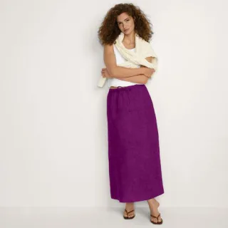 Leinen-Midirock für Damen, Damen, size: regular, Lila, Leinen, by Lands' End
