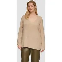 s.Oliver Longpullover Strickpullover Strickpullover mit V-Ausschnitt im Relaxed Fit