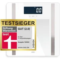 ADE Körper-Analyse-Waage Personenwaage digital Körperfettwaage Ines bis 200 kg, Körperwaage mit Körperfettanalyse, Testsieger Stiftung Warentest