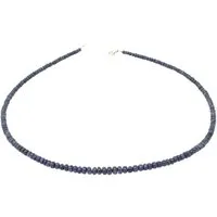 Schmuck Krone Collier Collier aus echtem Saphir & 925 Silber, Silber 925