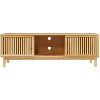 en.casa TV-Schrank »Ypäjä« 3 Ablagefächern 2 Schiebetüren 150x42x50 cm Bambus Natur