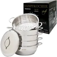 Olymp Handels GmbH Dampfgartopf Mantowarka Dampfkocher Ø26 cm 6Tlg Dampfgarer Edelstahl Induktion