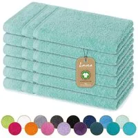 Lavea Gästehandtuch Bali Gästetücher 30x50 cm, Gästetuch, Gästehandtücher klein, Weiches Bio-Baumwollfrottee (Set, 6-St), Handtuch, Gästehandtuch-Set, GOTS-zertifiziert, 500g/m²