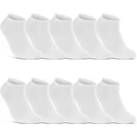 sockenkauf24 Sneakersocken 10 I 20 I 30 Paar Damen & Herren Sneaker Socken (Weiß, 10-Paar, 43-46) Schwarz Weiß Grau Baumwolle - 10800 WP