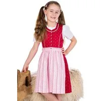 Isar-Trachten Dirndl Kinderdirndl 3tlg. - ALEA - rot/rosa