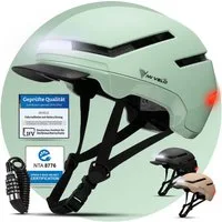 MIVELO Fahrradhelm NOVA - für Herren und Damen mit Licht vorne & hinten, NTA zertifiziert, 360° Beleuchtung, 24 Monate Crash-Ersatz-Garantie