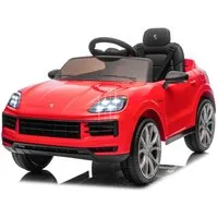 LALAHO Elektro-Kinderauto Kinder Elektroauto Porsche Cayenne Elektrofahrzeuge, 2,4G-Fernbedienung, mit MP3, Musik, Hupe, LED-Leuchten