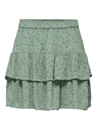 ONLY - ONL30 BERYL SHORT RUFFLE SKIRT WVN balsam green - Gr. - M