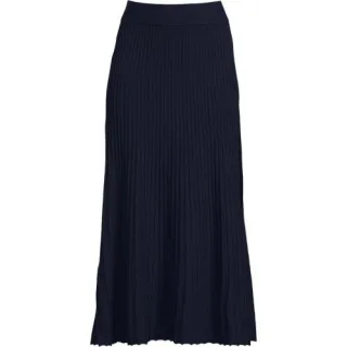 Maxirock Silk Touch, Damen,  Blau, Polyester/Viskose/Polyester-Mischung, by Lands' End