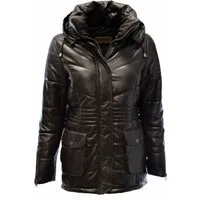 Zimmert Leather Lederjacke Julia Damen, Steppjacke, Lammnappa, Kapuze, Schwarz,Braun,Dunkelbraun