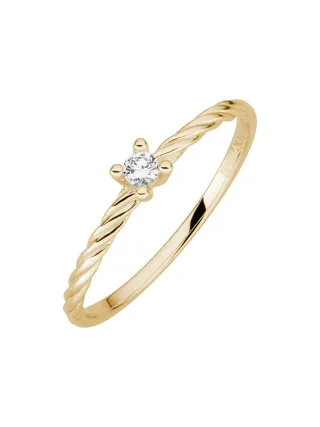 Lyomi Ring 585/- Gelbgold 1 synth. Diam. 0,07ct.