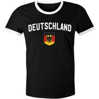 MoonWorks Print-Shirt Klassisches Herren WM-Shirt Deutschland Flagge Retro Trikot-Look mit Print
