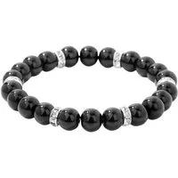 Eden Stone Armband Obsidian Armband Naturstein Perlenarmband Stretch Schwarz Strass (1-tlg)