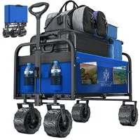 KESSER Bollerwagen, Bollerwagen faltbar Breite Reifen Handwagen Transportkarre