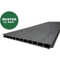 Woodstore24 Zaun Komplettset XXXL Premium coex. WPC Zaun zum einbetonieren grau, (Sichtschutz - 1,79 m Breite, 1,73 Höhe, 2 cm Stärke, Lamellenzaun Komplettset inkl. Pfosten, Start- und Endprofil), Stecksystem aus recyceltem Kunststoff & Holzfasern, 