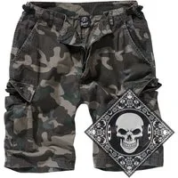 Brandit Cargoshorts Cargo Shorts kurze Hose Ripstop Army mit UD Bandana