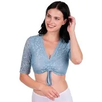 Spieth & Wensky Dirndlbluse Dirndlbluse - ANSBACH - hellblau