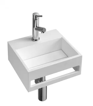 Benesan Oblique BS Waschtisch aus BeneStone, B:300, T:280, H:120mm, Farbe: weiss, BW 291.6 BW 291.6