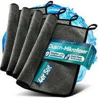 Slummer Trockentuch Dusche Fenster Putztuch streifenfrei Mikrofasertuch (Mikrofaser, 40x60 cm, Spar Set, 4-tlg., 4er Set, hohe Wasseraufnahme Auto Küche Camping)