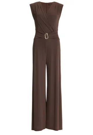 SWING - Jumpsuit aus Jersey mit Zierschnalle chocolate brown - Gr. - 38