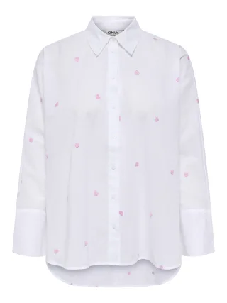 ONLY - ONLNEW LINA GRACE LS EMB SHIRT NOOS WVN Bright White - Gr. - XS