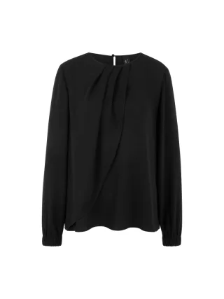 Marc Cain Collections - Bluse mit Wickeldesign black new - Gr. - 36