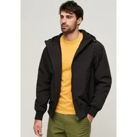 Superdry Bomberjacke SURPLUS NYLON HOODED BOMBER mit lockerer Passform, aus Baumwolle und Nylon, in unifarbener Optik