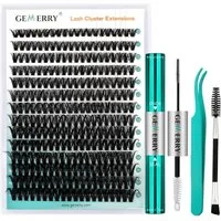 GEMERRY Einzelwimpern -Set 40D Cluster Wimpern 0.07 D Crul 10–18mm Clusters, Natürlich & Voluminös, inkl. Kleber & Applikator