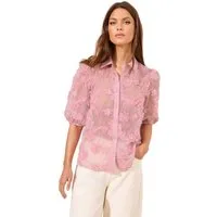 LIPSY Hemdbluse Lipsy Hemd aus geblümtem 3D-Stoff, Regular (1-tlg)