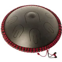 FAME Steel Tongue Drum,Handpan Travel Drum 14" D-Minor von - Kompakte 9-Ton Stahl Tongue Drum in Schwarz Inklusive Schlägel und Tasche Ausgewogener Klang Ideal für Meditation und Therapie, Handpans und Steel Tongue Drums, Steel Tongue Drums, Handpan,
