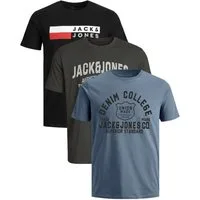 Jack & Jones PlusSize Print-Shirt (Spar-Set, 3er-Pack) Big Size Shirt Übergrößen Shirt