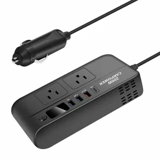 Car Power Converter 200W 12V to 220V/110V Car Inverter with PD/QC3.0 USB Ports LED Digital Display Multifunctional Car P