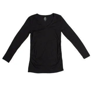 Modernes Umstands-T-Shirt mit V-Ausschnitt Langarm 719653 Damen