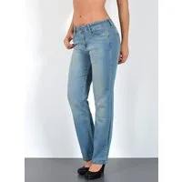 ESRA Straight-Jeans Stretch-Jeans Damen High Waist Jeans Straight Leg Hose Regular G3 Straight Fit Jeans Damen High Waist Gerade Schnitt Jeans bis Übergröße