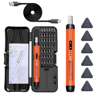 Rechargeable Cordless Electric Screwdriver Set CRV Precision Tool Kit 600mAh Li Battery Wireless Charging Type-C for Mob