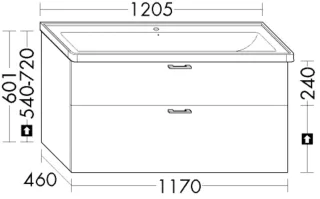 Burgbad Waschtischunterschrank System 30 Preisgruppe 4 Sana 601x1170x460 Trend- oder RAL-Farbe WYHC117F5348
