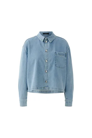 Oui - Bluse blue denim - Gr. - 38